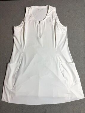LIVI Lane Bryant Womens White Active Dress Sz 22/24 Sleeveless Tank Pockets